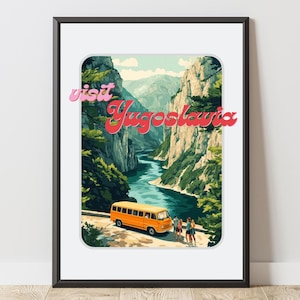 Visit Yugoslavia Poster | Wandkunst Bosnien Serbien Kroatien Jugoslawien