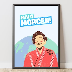 Poster Malo Morgen – Funny Balkan Grandma Wall Art | Yugoslavia Humor | Gift for Balkan Family & Diaspora Decor Bosnia Serbia Croatia