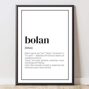 Poster „bolan“ – Balkan Quote Wall Art | Yugoslavia Decor | Gift Bosnia Serbia Croatia