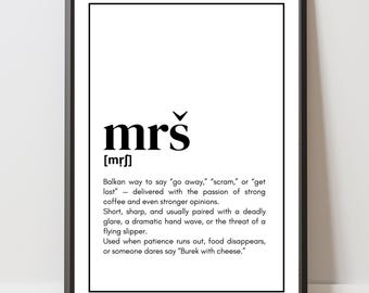 Poster „mrš“ – Balkan Quote Wall Art | Yugoslavia Decor | Gift Bosnia Serbia Croatia