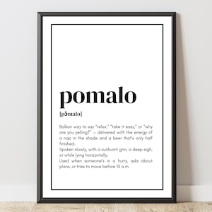 Poster „pomalo“ – Balkan Quote Wall Art | Yugoslavia Decor | Gift Bosnia Serbia Croatia
