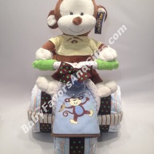 Tricycle Diaper Cake with Toy - Great gift or centerpiece for Baby Shower image 3