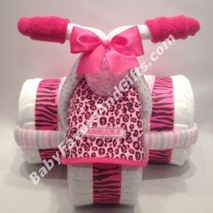 Tricycle Diaper Cake in Many Colors - Great gift or centerpiece for Baby Shower