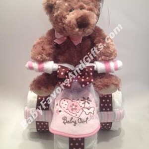 Tricycle Diaper Cake with Toy - Great gift or centerpiece for Baby Shower image 4