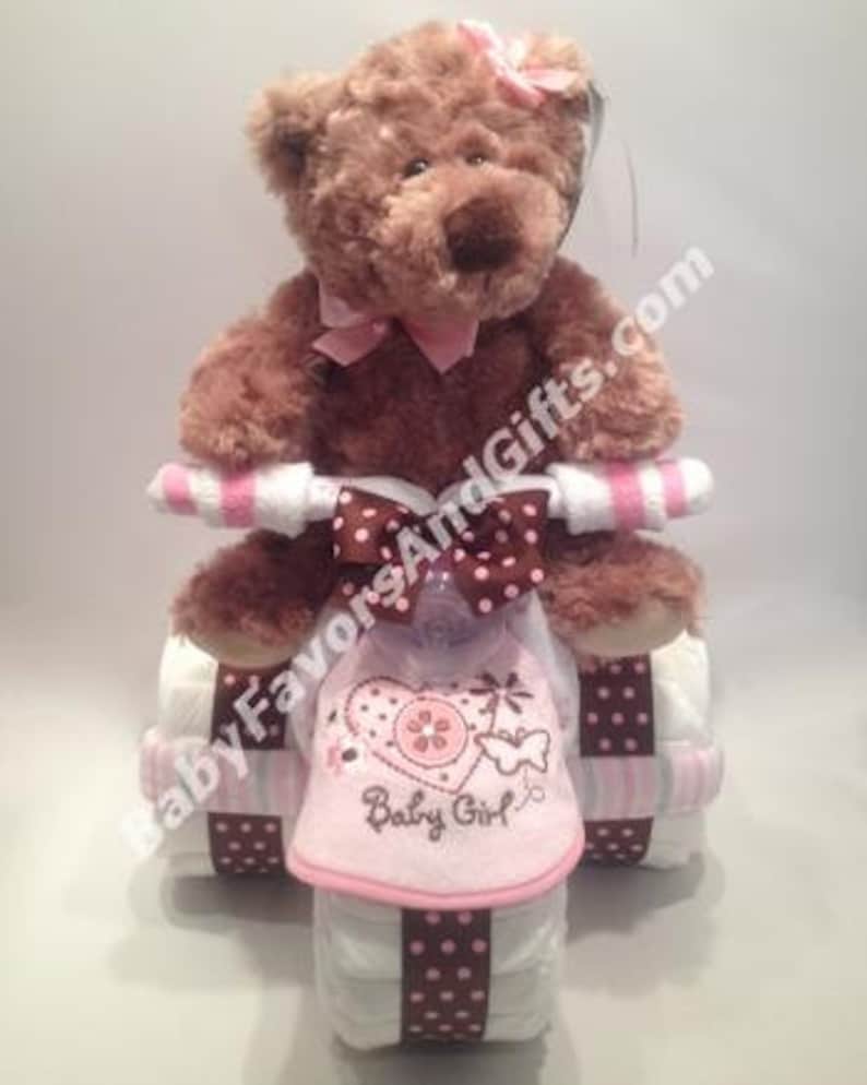 Tricycle Diaper Cake with Toy - Great gift or centerpiece for Baby Shower image 4