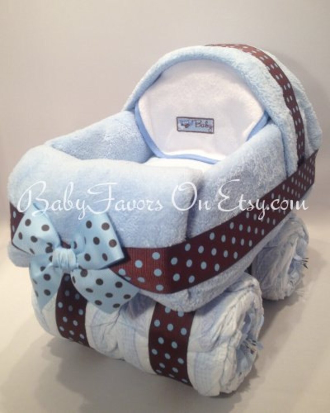 Baby Carriage Diaper Cake in Many Colors Gift or Centerpiece for Baby
