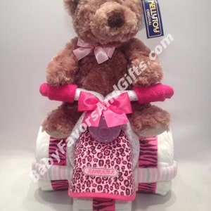 Tricycle Diaper Cake with Toy - Great gift or centerpiece for Baby Shower image 5