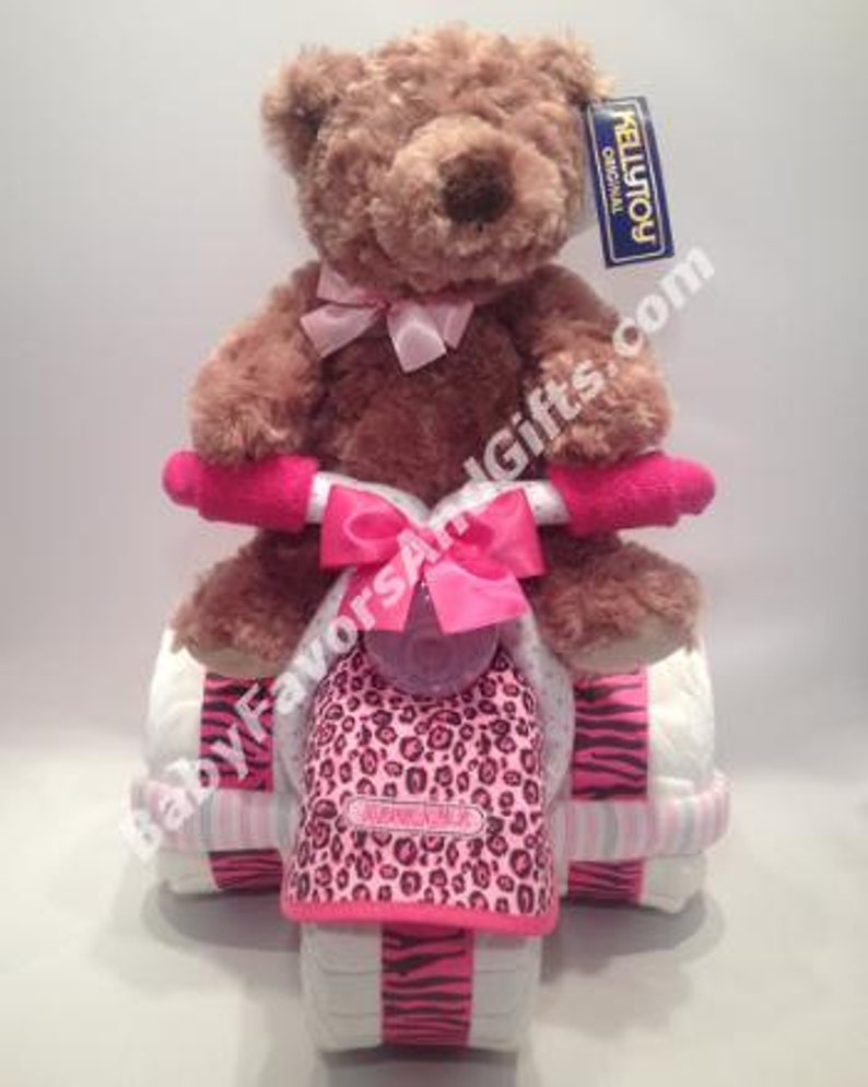 Tricycle Diaper Cake with Toy - Great gift or centerpiece for Baby Shower image 5
