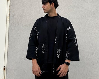 Japanese Kimono Jacket: Men's Streetwear Haori Cardigan