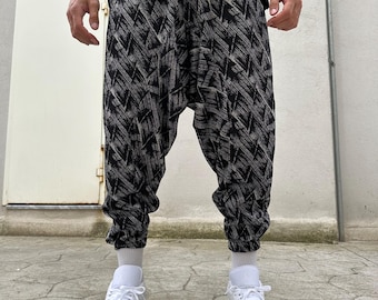 Sarouel unisexe à entrejambe bas : pantalon baggy streetwear shalwar