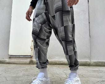 Sarouel unisexe : pantalon shalwar ample à entrejambe bas