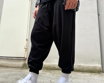 Unisex Harem Pants: Baggy Cotton Blend Shalwar Trousers
