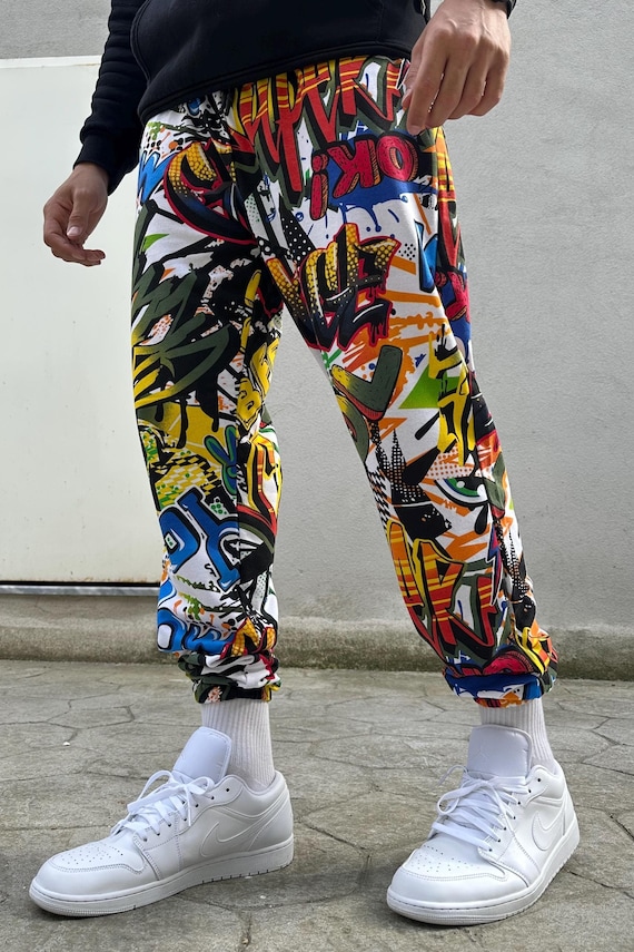 Men&Women Jogger Pants, Unisex Clothing, Aesthetic Streetwear Pants, Skateboard Style Trousers, Grafitti Joggers, Sweatpants, Comfort Pants