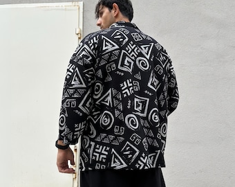 Men's Japanese Streetwear Kimono Jacket: Unisex Cotton Haori