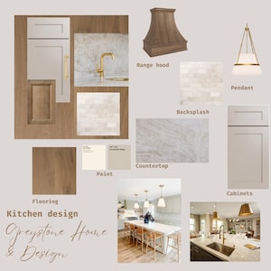 Tablero de ideas de cocina prediseñado, lista de compras, diseño de interiores virtual, diseñador en línea, decoración del hogar, digital, decorador en línea, tablero de diseño