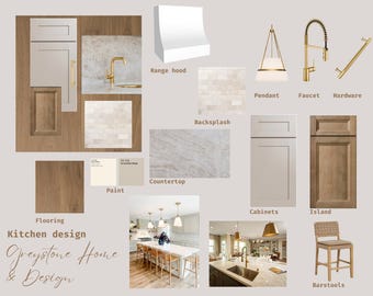 Vooraf gemaakt keukenmoodboard, Boodschappenlijstje, virtueel interieurontwerp, online ontwerper, woondecoratie, digitaal, online decorateur, ontwerpbord