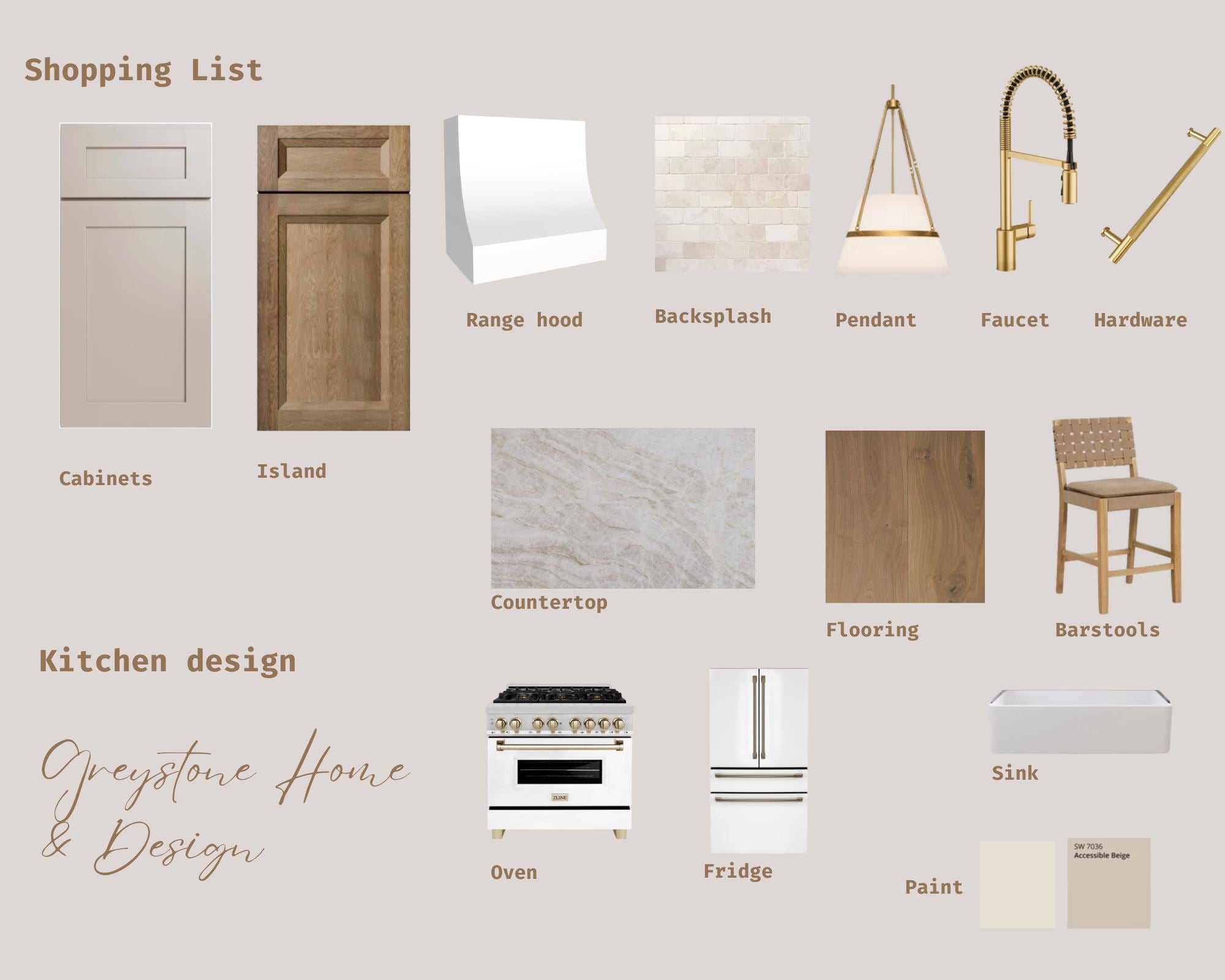 Premade Kitchen Moodboard, Virtual Interior Design, Online Designer ...