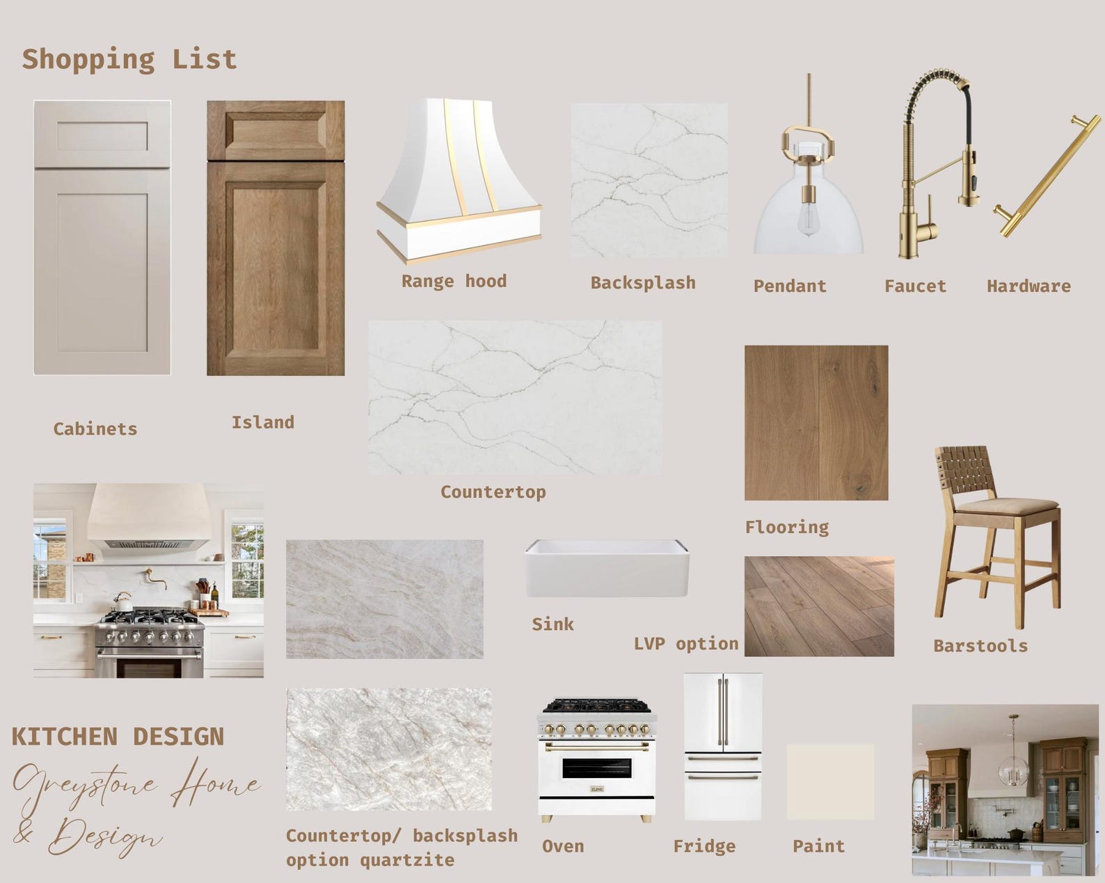 Premade Kitchen Moodboard, Shopping List, Virtual Interior Design ...