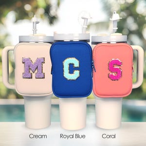 Benutzerdefinierte Tumbler Beutel Personalisierte Wasserflasche Tasche Tasse Zubehör Beutel Bauchtasche Anfangsbuchstabe Name Patch 20 Unze 30 Unze 40 Unze Tasse Zubehör