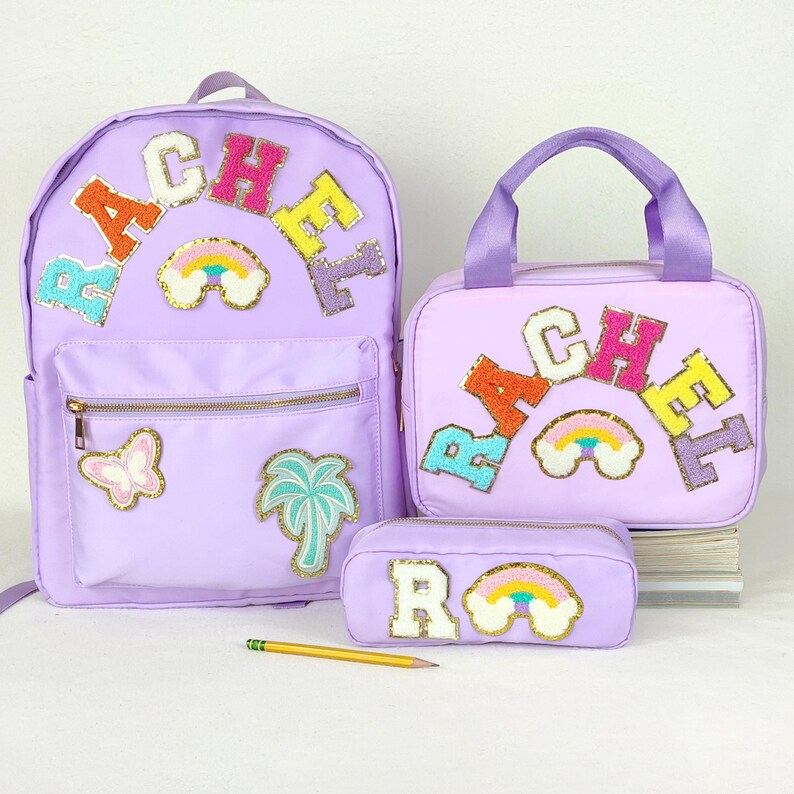 Personalized Backpack Set Lunch Box Pencil Bag Nylon Custom Swen ...