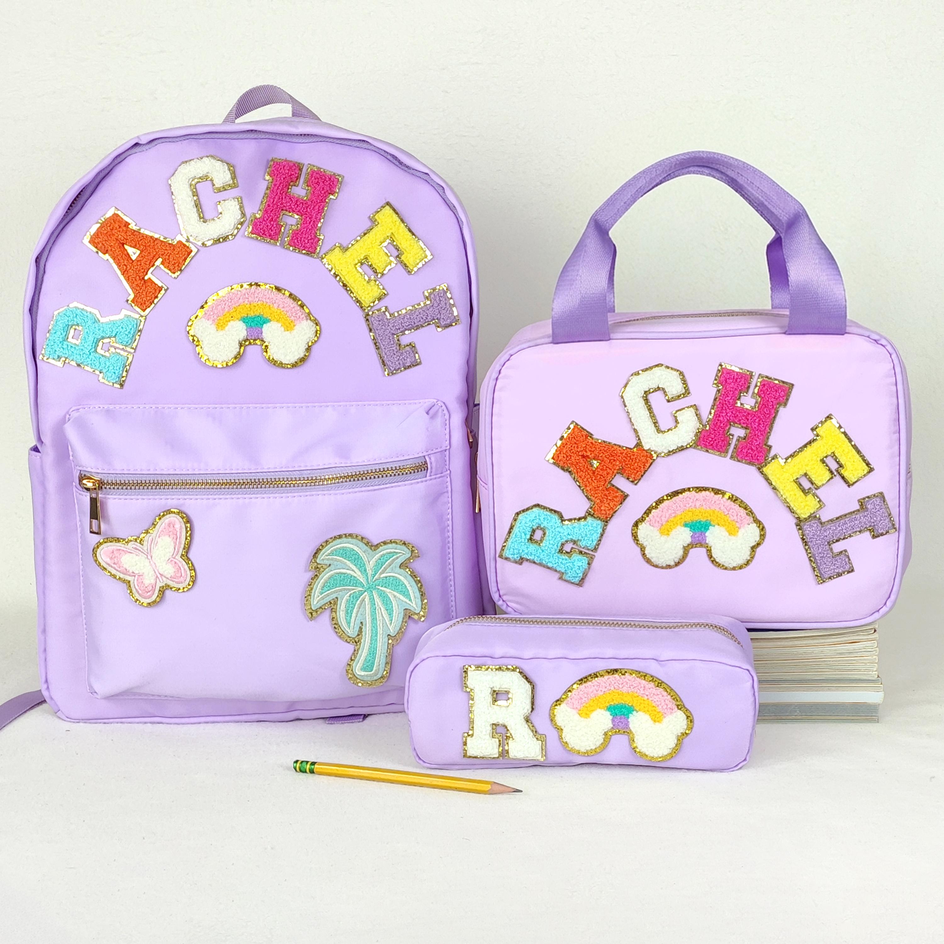 Personalized Backpack Set Lunch Box Pencil Bag Nylon Custom Swen ...