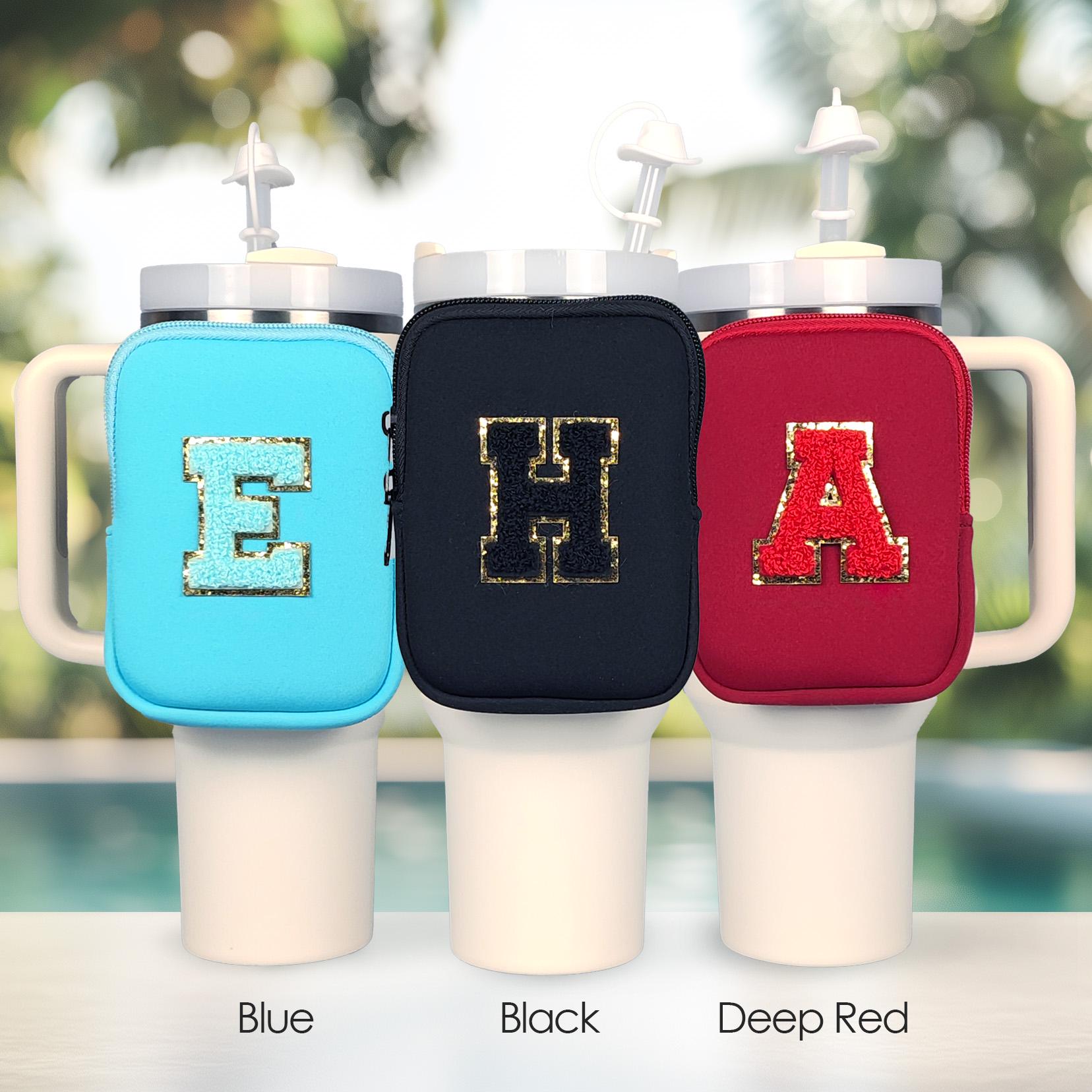 Buxvhre Custom Water Bottle Pouch - Personalized Neoprene Cup Holder Bag For Phone, Keys, Cards (Size M)
