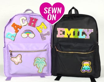 Personalized Backpack Customizable Monogram Backpack Nylon Patch Kid School Bag Back to school Custom Letter Backpack Boy Girl Student Gift