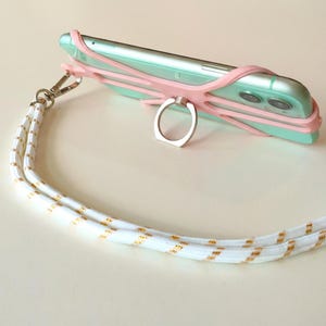 Universal Mobile Phone Holder Silicon Common Phone Case with Finger Ring Colourful Strap Neck Lanyard Sling Necklace Cord Cell Phone Stand image 4
