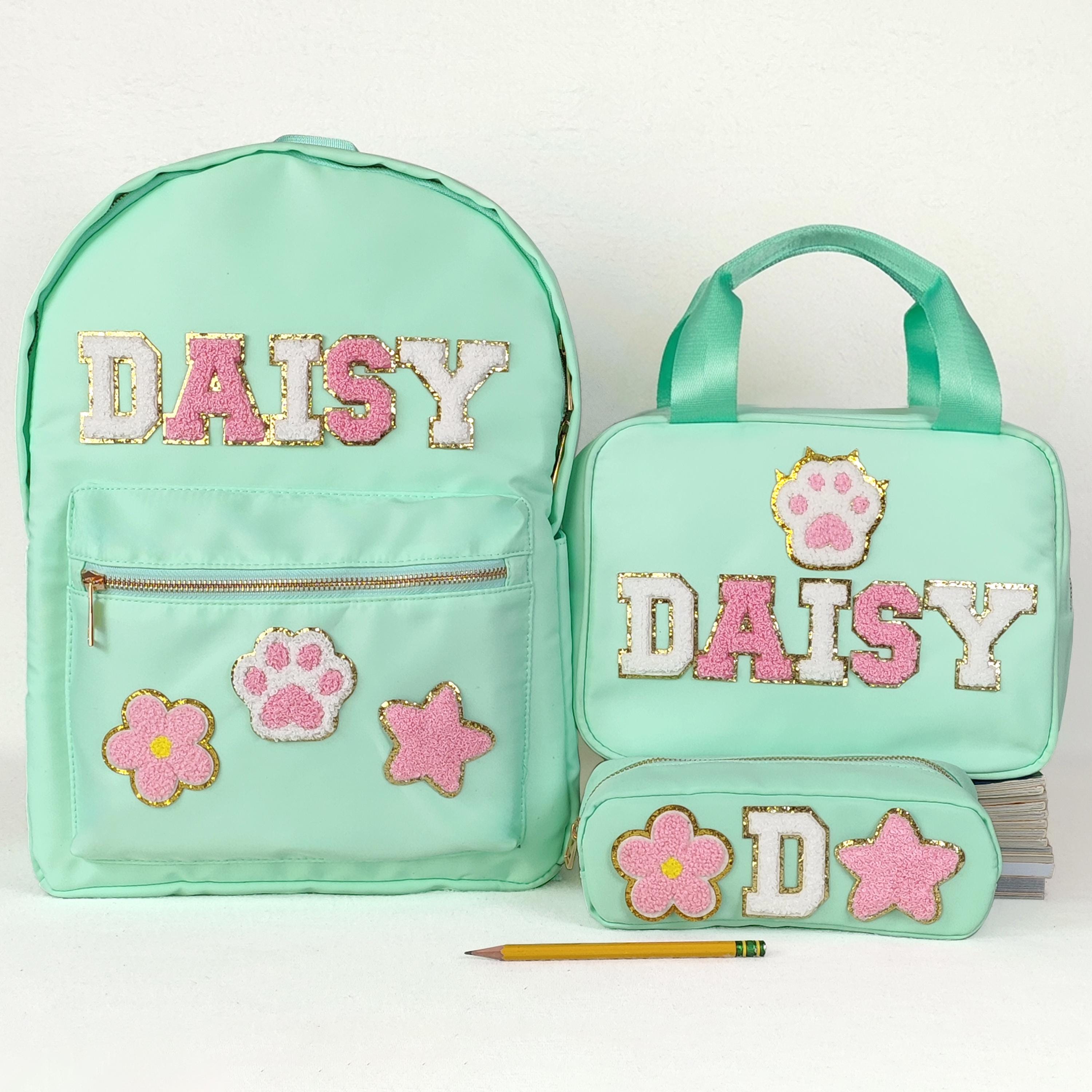 Personalized Backpack Set Lunch Box Pencil Bag Nylon Custom Swen ...