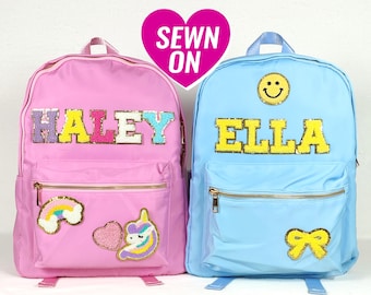 Personalized Backpack Customizable Monogram Backpack Nylon Patch Kid School Bag Back to school Custom Letter Backpack Boy Girl Student Gift