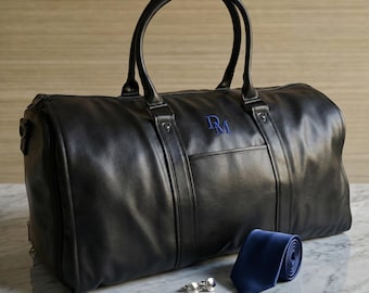 Leather Garment Duffel Bag Personalized Duffle Convertible Suit Shoe Compartment Custom Men Travel Graduation Groomsmen Father’s Day Gifts