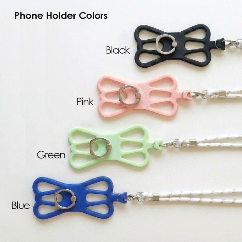 Universal Mobile Phone Holder Silicon Common Phone Case with Finger Ring Colourful Strap Neck Lanyard Sling Necklace Cord Cell Phone Stand image 9