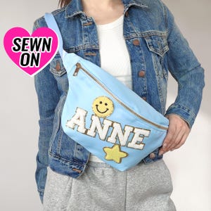 Personalisierte Jumbo Fanny Pack Benutzerdefinierte Aufnäher XL Größe Fanny Pack Chenille Patch X-Large Crossbody Bag Brusttasche Schulter Hüfttasche