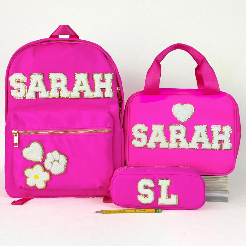 Personalized Backpack Set Lunch Box Pencil Bag Nylon Custom Swen ...