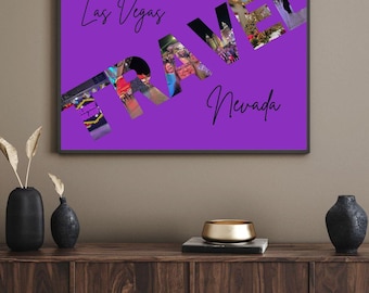 Custom Photo Letter Art, Personalized City Name Print, Travel Keepsake