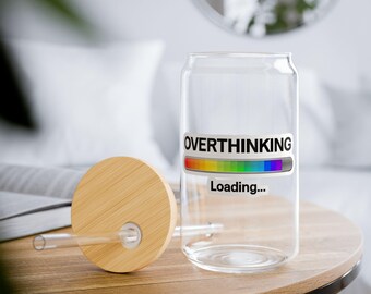 16オンス シッパーグラス: 透明強化ガラスと竹製蓋