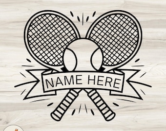 Custom Tennis Racket SVG: Personalized Team Clipart (Digital Download)