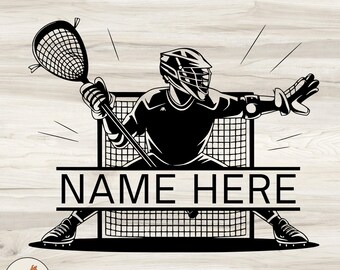 Custom Lacrosse Goalie SVG: Personalized Lacrosse Print (Digital File)