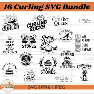 16 Curling PNG and SVG Bundle, Harry Hard Curling Shirt, Curling Rocks SVG, Winter Sports svg, Curling Sport svg, Winter svg, Curling Shirt