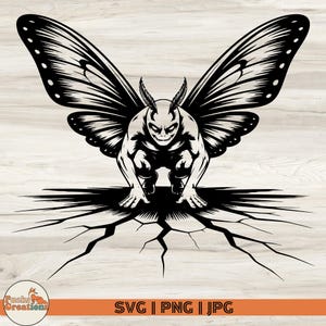 Mothman SVG Design, Cryptid Creature Cut File, Gothic Creature Clipart,  Halloween mothman shirt, Creepy Creature Svg, Monster Halloween Png