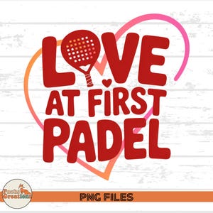 Liebe auf den ersten Padel PNG: Weibliches Paddel SVG, Padel Liebhaber Geschenk (Digitaler Download)