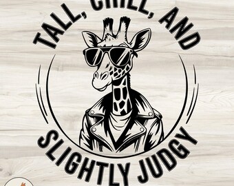Giraffe SVG – Sunglasses, Leather Jacket (Digital Download)