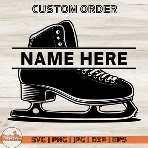 Custom Figure Skate Monogram SVG: Ice Skating Vector Cut File