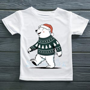 Christmas Polar Bear PNG, PNG Instant Download, Shirt Design Download, Polar Bear With Christmas Sweater Png, T-Shirt Design