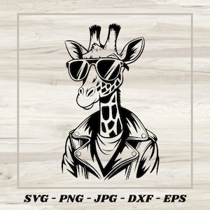 giraffe SVG Cool Giraffe Wearing Sunglasses Clipart, Cute Digital Download, Stylish Animal Design for Cricut & Sublimation