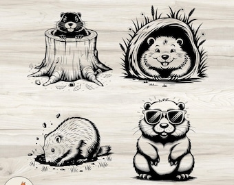 Groundhog Day SVG Clipart Bundle (Digital Download)