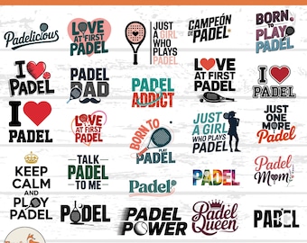 Padel SVG Bundle: 29 Paddle Tennis Designs (Digital Download)
