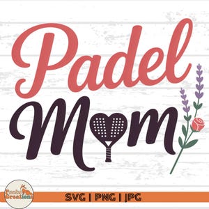 Padel Mom SVG: Herz Paddelschläger Design (Digitaler Download)