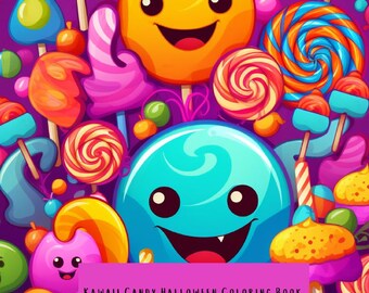 Kawaii Candy Halloween Coloring Book | Spooky Sweet Printable Pages (Digital Download)