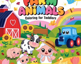 Farm Animals Coloring Book for Toddlers, Preschool Learning (Printable)
